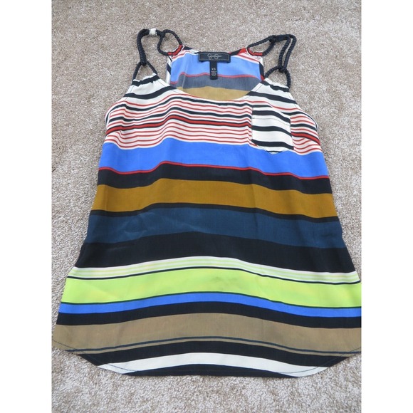 Jessica Simpson Rainbow BOHO  tank top With Woven Spaghetti Straps Size X-Small - Picture 1 of 6